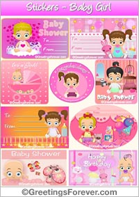 Stickers for baby in pink