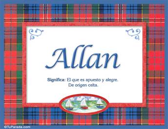 Allan, nombre, significado y origen de nombres