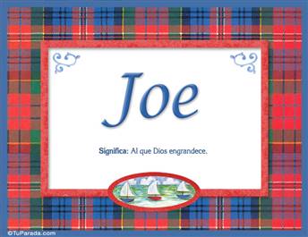Joe, nombre, significado y origen de nombres