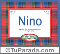 Nino, nombre, significado y origen de nombres
