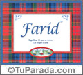 Farid, nombre, significado y origen de nombres