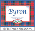 Byron, nombre, significado y origen de nombres