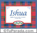 Ishua, nombre, significado y origen de nombres