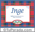 Inge, nombre, significado y origen de nombres