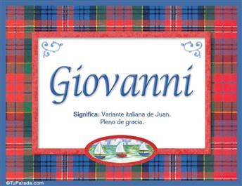 Giovanni, nombre, significado y origen de nombres