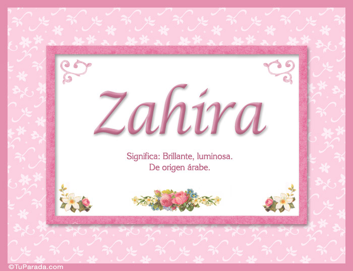 Zahira - Significado y origen