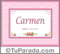Carmen - Significado y origen