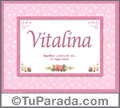 Vitalina - Significado y origen