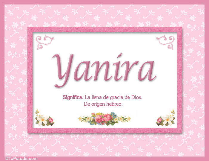 Tarjeta - Yanira - Significado y origen