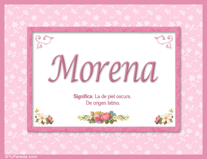Morena - Significado y origen, tarjetas de Nombres Mujer - Imágenes