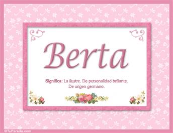 Berta, nombre, significado y origen de nombres
