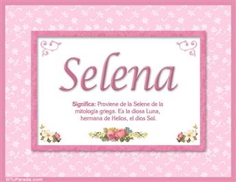 Selena, nombre, significado y origen de nombres