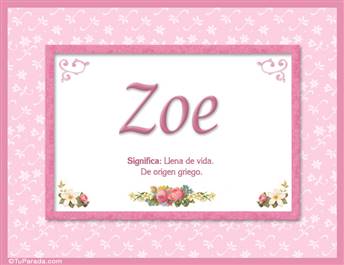 Zoe, nombre, significado y origen de nombres