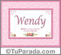 Wendy, nombre, significado y origen de nombres