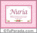 Nuria, nombre, significado y origen de nombres