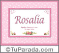 Rosalía, nombre, significado y origen de nombres