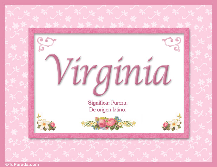 Virginia, nombre, significado y origen de nombres, tarjetas de Nombres
