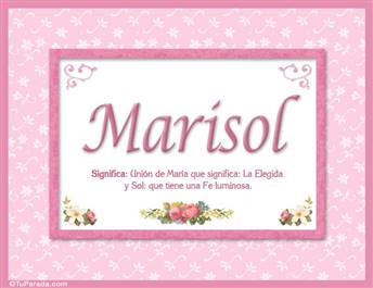 Marisol, nombre, significado y origen de nombres
