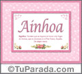 Ainhoa, nombre, significado y origen de nombres