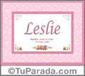 Leslie, nombre, significado y origen de nombres