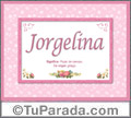 Jorgelina, nombre, significado y origen de nombres