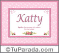 Katty, nombre, significado y origen de nombres
