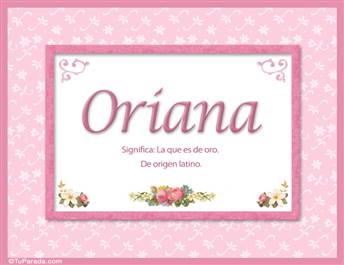 Oriana, nombre, significado y origen de nombres
