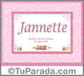 Jannette, nombre, significado y origen de nombres