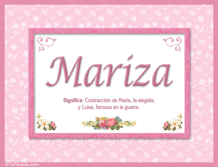 Nombre Mariza, nombre, significado y origen de nombres, Imagen Significado de Mariza, nombre, significado y origen de nombres