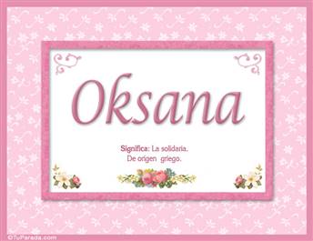 Oksana, nombre, significado y origen de nombres