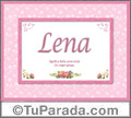 Lena, nombre, significado y origen de nombres