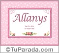 Allanys, nombre, significado y origen de nombres