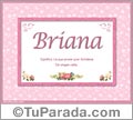 Briana, nombre, significado y origen de nombres