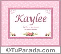 Kaylee, nombre, significado y origen de nombres