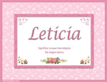 Leticia, nombre, significado y origen de nombres