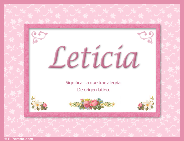 Leticia, nombre, significado y origen de nombres