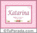 Katarina, nombre, significado y origen de nombres