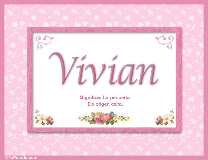 Tarjeta - Vivian, nombre, significado y origen de nombres