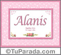 Alanis, nombre, significado y origen de nombres