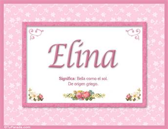 Elina, nombre, significado y origen de nombres