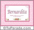 Bernardita, nombre, significado y origen de nombres