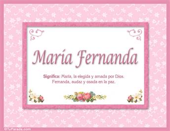 María Fernanda, nombre, significado y origen de nombres