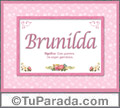 Brunilda, nombre, significado y origen de nombres