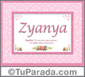 Zyanya, nombre, significado y origen de nombres
