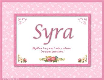 Syra, nombre, significado y origen de nombres