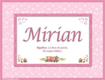 Mirian, nombre, significado y origen de nombres