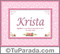 Krista, nombre, significado y origen de nombres