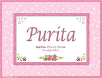 Purita, nombre, significado y origen de nombres