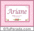 Ariane, nombre, significado y origen de nombres