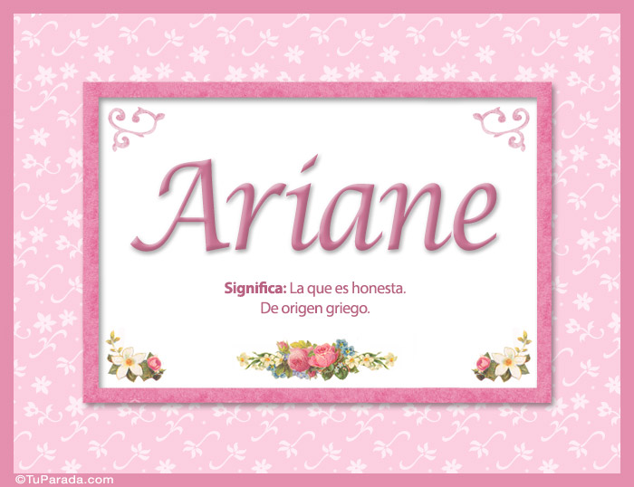 Nombre Ariane, nombre, significado y origen de nombres, Imagen Significado de Ariane, nombre, significado y origen de nombres